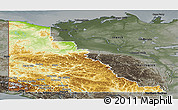 Physical Panoramic Map of Yukon, darken, semi-desaturated