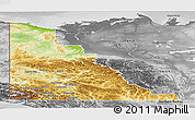 Physical Panoramic Map of Yukon, desaturated