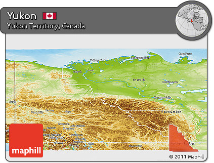 Physical Panoramic Map of Yukon