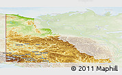 Physical Panoramic Map of Yukon, lighten