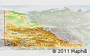 Physical Panoramic Map of Yukon, lighten, semi-desaturated