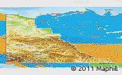 Physical Panoramic Map of Yukon, political outside