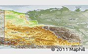 Physical Panoramic Map of Yukon, semi-desaturated