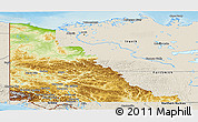 Physical Panoramic Map of Yukon, shaded relief outside