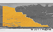 Political Panoramic Map of Yukon, darken, desaturated