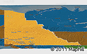 Political Panoramic Map of Yukon, darken