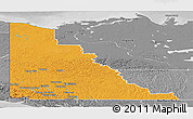 Political Panoramic Map of Yukon, desaturated