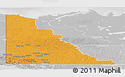 Political Panoramic Map of Yukon, lighten, desaturated