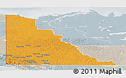 Political Panoramic Map of Yukon, lighten, semi-desaturated