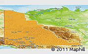 Political Panoramic Map of Yukon, physical outside