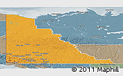 Political Panoramic Map of Yukon, semi-desaturated