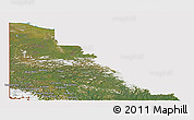 Satellite Panoramic Map of Yukon, cropped outside