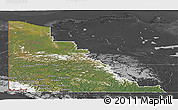 Satellite Panoramic Map of Yukon, darken, desaturated