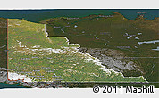 Satellite Panoramic Map of Yukon, darken