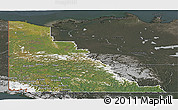 Satellite Panoramic Map of Yukon, darken, semi-desaturated