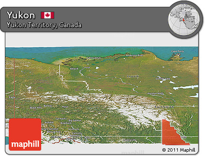 Satellite Panoramic Map of Yukon