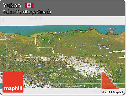 Satellite Panoramic Map of Yukon