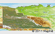 Satellite Panoramic Map of Yukon, physical outside