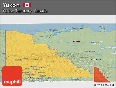 Savanna Style Panoramic Map of Yukon