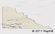 Shaded Relief Panoramic Map of Yukon, cropped outside