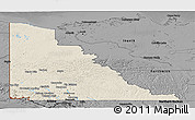 Shaded Relief Panoramic Map of Yukon, darken, desaturated