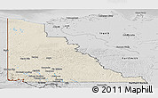 Shaded Relief Panoramic Map of Yukon, desaturated