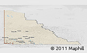 Shaded Relief Panoramic Map of Yukon, lighten, desaturated