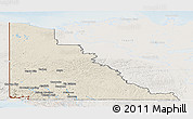Shaded Relief Panoramic Map of Yukon, lighten