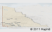 Shaded Relief Panoramic Map of Yukon, lighten, semi-desaturated