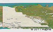 Shaded Relief Panoramic Map of Yukon, satellite outside