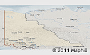 Shaded Relief Panoramic Map of Yukon, semi-desaturated