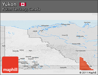 Silver Style Panoramic Map of Yukon