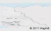 Silver Style Panoramic Map of Yukon, single color outside
