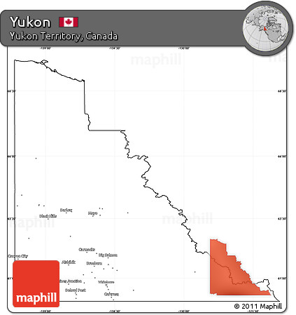 Blank Simple Map of Yukon, cropped outside