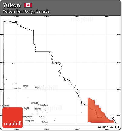 Blank Simple Map of Yukon, cropped outside