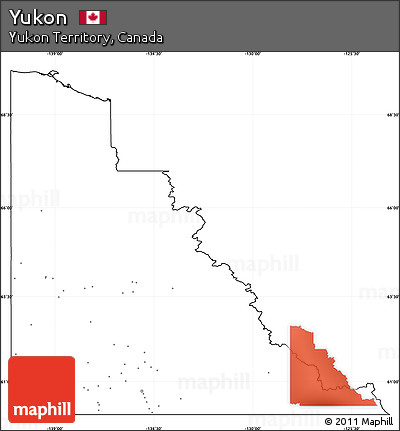Blank Simple Map of Yukon, cropped outside, no labels