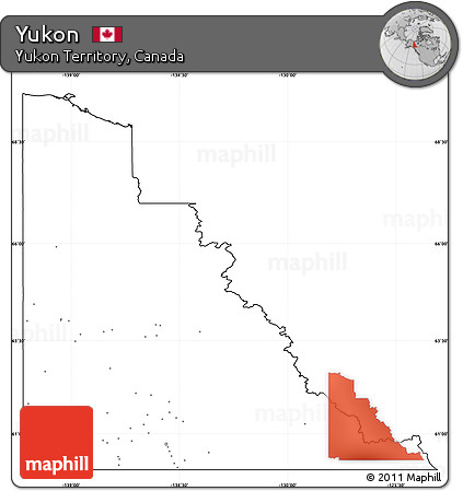 Blank Simple Map of Yukon, cropped outside, no labels