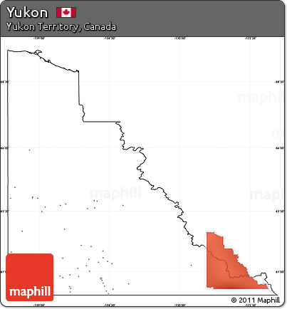 Blank Simple Map of Yukon, cropped outside, no labels