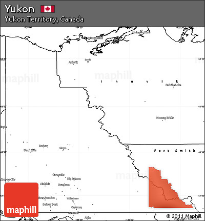 Blank Simple Map of Yukon