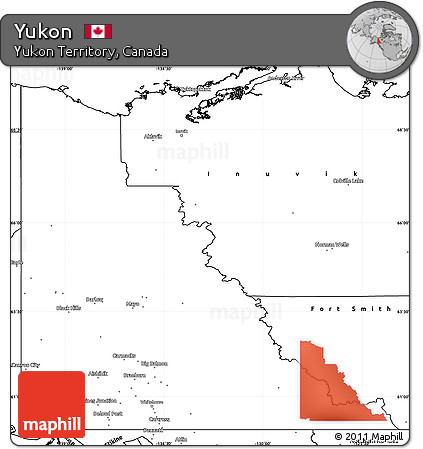 Blank Simple Map of Yukon