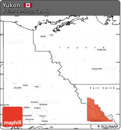 Blank Simple Map of Yukon