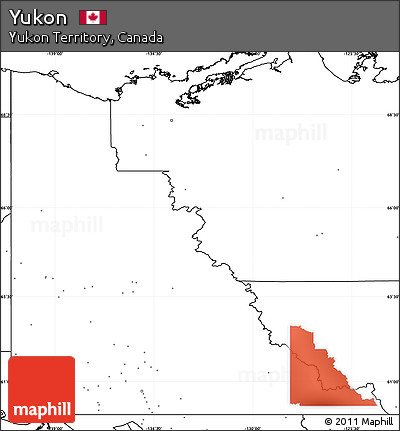 Blank Simple Map of Yukon, no labels