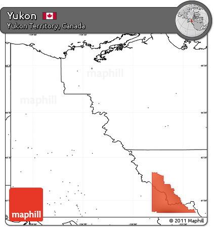 Blank Simple Map of Yukon, no labels