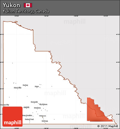 Classic Style Simple Map of Yukon, cropped outside