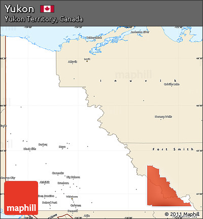 Classic Style Simple Map of Yukon