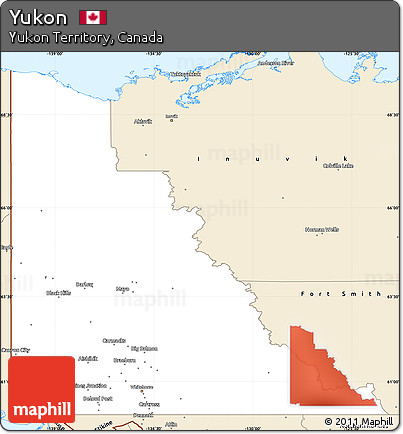 Classic Style Simple Map of Yukon