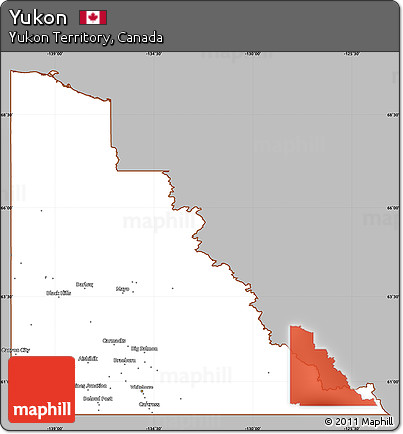Gray Simple Map of Yukon, cropped outside