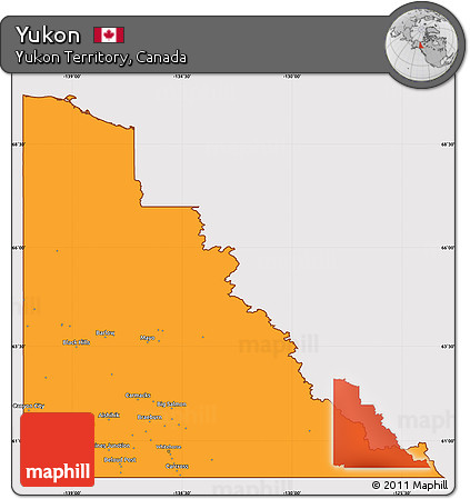 Political Simple Map of Yukon, cropped outside