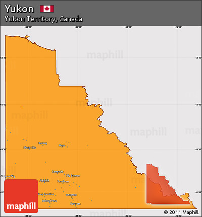 Political Simple Map of Yukon, cropped outside