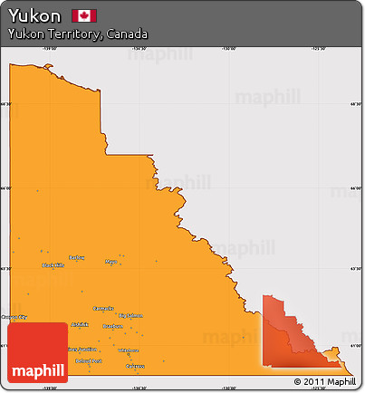 Political Simple Map of Yukon, cropped outside